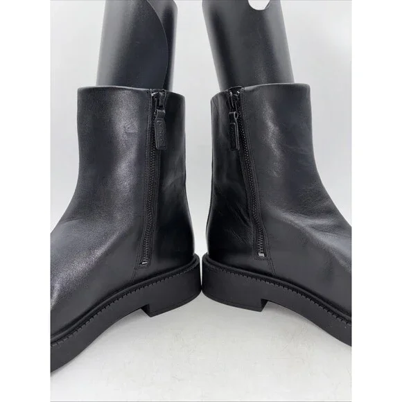 Vince Women's Black Kady Leather Low Ankle Booties Shoes Size 9 M - Picture 5 of 6